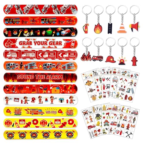 TECHEEL Feuerwehrmann Party Mitgebsel,Feuerwehr Kindergeburtstag Mitgebsel mit 12 Feuerwehr Schnapparmband,10 Feuerwehr Schlüsselanhänger,10 Feuerwehr Tattoos Feuerwehr Spielzeug für Jungen Geburtstag TECHEEL Feuerwehrmann Party Mitgebsel,Feuerwehr Kindergeburtstag Mitgebsel mit 12 Feuerwehr Schnapparmband,10 Feuerwehr Schlüsselanhänger,10 Feuerwehr Tattoos Feuerwehr Spielzeug für Jungen Geburtstag von TECHEEL