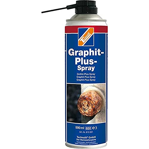 TECHNOLIT Graphit-Plus-Spray 500 ml, Rostlöser, Schmiermittel, Kontaktspray, für Temperaturen über 180 Grad von TECHNOLIT