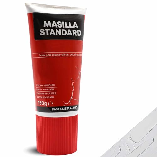 TECHZOCO Standard-Wandspachtel, ideal zum Reparieren von Rissen, Verputzen und Glätten, gebrauchsfertiger Spachtelmasse, Lochfüller, Rohrformat, Weiß, enthält 150 Gramm von TECHZOCO