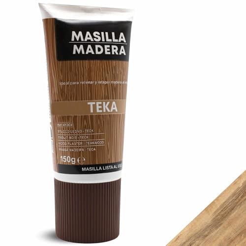 TECHZOCO Teka Holzspachtel, ideal zum Befüllen und Reparieren von Holz im Innenbereich, gebrauchsfertige Spachtelmasse, Lochfüller, Röhrenformat, Farbe Teka, enthält 150 Gramm von TECHZOCO