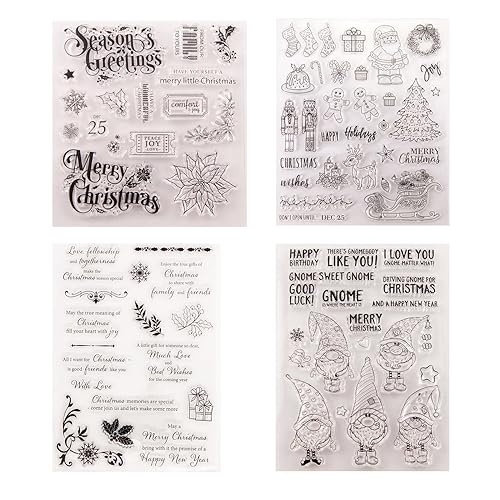 TECKI 4 Blätter Silikonstempel Set - Silikon Stempel Weihnachten, Stempel Clear, Segensaussage Gießform, DIY Scrapbooking Karte der Frohen Weihnachten Brief Beschriften TECKI 4 Blätter Silikonstempel Set - Silikon Stempel Weihnachten, Stempel Clear, Segensaussage Gießform, DIY Scrapbooking Karte der Frohen Weihnachten Brief Beschriften von TECKI