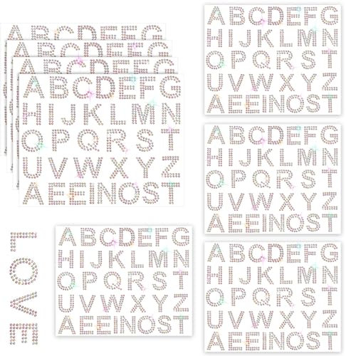 TECKI 8 Stuke Buchstaben Aufkleber - Strasssteine Selbstklebend Buchstaben, Buchstaben Aufkleber Groß, Sticker Hochzeit, Scrapbook Aufkleber, Sticker fotoalbum, Namensaufkleber Selber Machen von TECKI