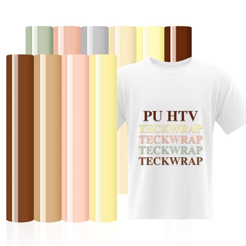 TECKWRAP 10 Blatt hautfarbene PU-Wärmetransfer-Vinylbögen, 30,5 x 30,5 cm, HTV-Vinyl für T-Shirts, Kleidung, Taschen und mehr, zum Aufbügeln auf Vinyl, geeignet für die meisten Schneidemaschinen, TECKWRAP 10 Blatt hautfarbene PU-Wärmetransfer-Vinylbögen, 30,5 x 30,5 cm, HTV-Vinyl für T-Shirts, Kleidung, Taschen und mehr, zum Aufbügeln auf Vinyl, geeignet für die meisten Schneidemaschinen, von TECKWRAP
