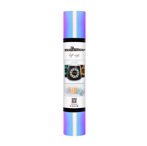 TECKWRAP Holographische Chrome Craft Vinyl Blatt für Silhouette Cameo, Craft Cutters, Sign Plotters 1x5ft, Opal White TECKWRAP Holographische Chrome Craft Vinyl Blatt für Silhouette Cameo, Craft Cutters, Sign Plotters 1x5ft, Opal White von TECKWRAP