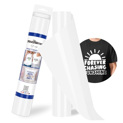 TECKWRAP Wärmetransfer-Vinyl – 30,5 cm x 3 m, Vinyl zum Aufbügeln für DIY-Kleidung, Hemden, Logos, Hüte, Stoff, HTV-Vinyl, Wärmetransferpapier, kompatibel mit Wärmepressen, Bastelschneidern, weiß TECKWRAP Wärmetransfer-Vinyl – 30,5 cm x 3 m, Vinyl zum Aufbügeln für DIY-Kleidung, Hemden, Logos, Hüte, Stoff, HTV-Vinyl, Wärmetransferpapier, kompatibel mit Wärmepressen, Bastelschneidern, weiß von TECKWRAP
