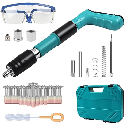 Manuelle Mini Nagelpistole aus Stahl,5 Gänge Einstellbar Bolzenschussgerät Wandnagelpistolen mit 100 Runden Nägeln, Stahlnagelpistole Betonnagelpistole für Deckenwandanker, Drahtschlitzgerät,Hauswand Manuelle Mini Nagelpistole aus Stahl,5 Gänge Einstellbar Bolzenschussgerät Wandnagelpistolen mit 100 Runden Nägeln, Stahlnagelpistole Betonnagelpistole für Deckenwandanker, Drahtschlitzgerät,Hauswand von TECKZOON