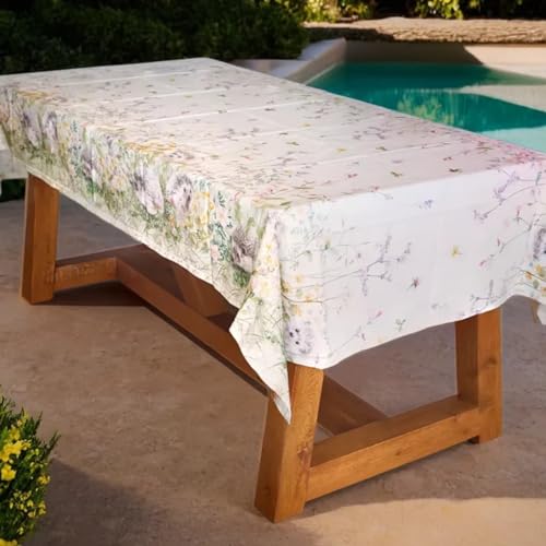 TECNOCUCI Oster-Tischdecke für 18 Plätze, 140 x 360 cm, hergestellt in Italien, aus Baumwolle mit Ostermotiv von TECNOCUCI