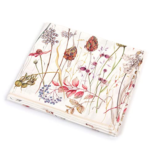 TECNOCUCI Tischdecke, Baumwolle, 12 Plätze, 140 x 300 cm, hergestellt in Italien, Blumenmuster von TECNOCUCI