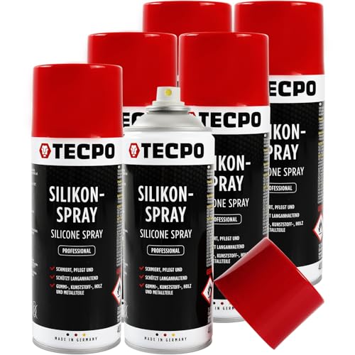 TECPO Silikonspray Gleitmittel Schmiermittel Trennmittel Gleitspray Schutzmittel Pflegemittel (6x 400ml) von TECPO