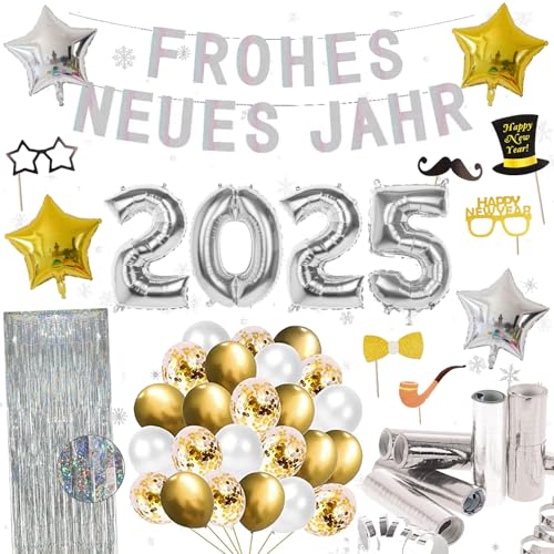 XXL Silvester Deko Set 2025 – XXL “FROHES NEUES JAHR” Girlande, Luftballons, Fotorequisiten, Folienluftballons, Lametta-Vorhang, Luftschlangen XXL Silvester Deko Set 2025 – XXL “FROHES NEUES JAHR” Girlande, Luftballons, Fotorequisiten, Folienluftballons, Lametta-Vorhang, Luftschlangen von TEDORU