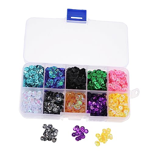 TEHAUX 1 Box Dekorative Schuppen Pailletten Runde Pailletten Massenware Kleidung DIY Zubehör Schillernde Bastel Pailletten Schillernde Pailletten Applikationen Verzierungen von TEHAUX