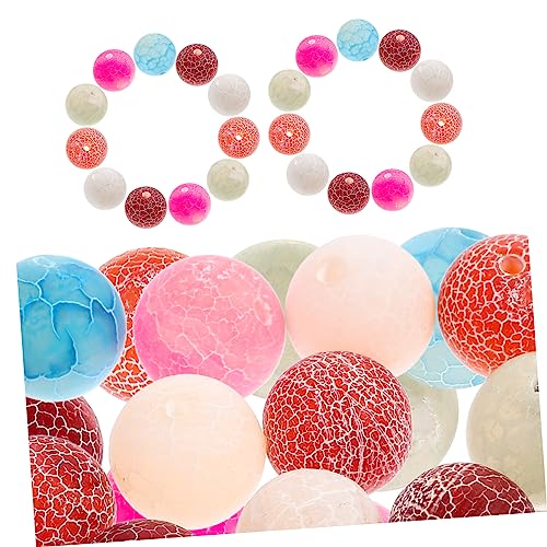 TEHAUX 1 Frostierte Achat -spärliche Perlen Reiz Schmuck Herstellung Handwerk runde Abstandshalter lose Perlen Perlenabstandshalter für Armbänder Stein Achat Colorful von TEHAUX