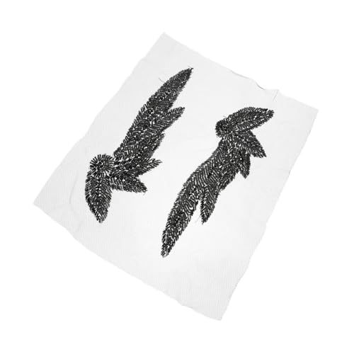TEHAUX 1 Paar Eptops Brocade Gestickte Aufnäher Mit Flügeln 3d-flügel Genäht Dekorativ Nähen Von Gestickten Applikationen Röhrenförmig Kleideraufnäher Für Patch Glas Black von TEHAUX