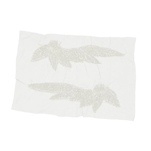 TEHAUX 1 Paar Eptops Brocade gestickte Flecken für Kleidung Kleideraufnäher Nähen von Kleidungsverzierungen Kleidungsstück Patches Applikationen für Bekleidung Glas Weiß von TEHAUX