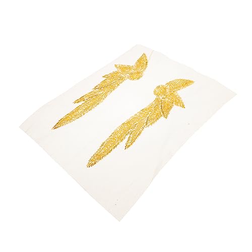 TEHAUX 1 Paar Korsage und Schulterstempel Perlenstickerei-Patch Trendy Rohrperlenapplikationen Applikationen für Kleidung handgefertigte Kleidungsaccessoires Glas Golden von TEHAUX