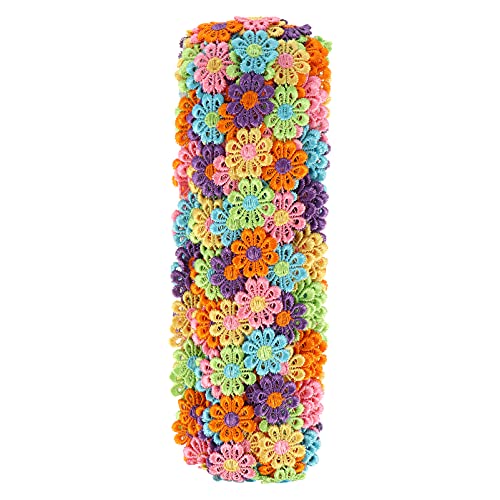 TEHAUX 1 Rolle 15 Stickerei Dekorative Spitze Schleife Dekorativer Aufnäher Wasserlösliches Pflaster Spitzenband Stoffband Hut-patch Hosenaufnäher Blumenmusterband Patchzubehör Polyester von TEHAUX