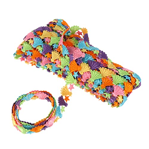 TEHAUX 1 Rolle 15 Stickereien Deko Spitze Haarband Elastische Schnürsenkel Für Turnschuhe Rüschenbesatzband Zum Verpacken Samt Spitzenband Zum Basteln Pfingstrosen Punkt Bastelband von TEHAUX