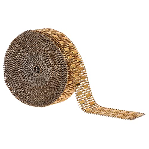 TEHAUX 1 Rolle Diamantzubehör Band Zum Basteln Bling-band Funkelndes Strassband Dünner Goldbanddiamant Nähhandwerk Breites Band Bling-bohrband Strassbänder Plastik Golden TEHAUX 1 Rolle Diamantzubehör Band Zum Basteln Bling-band Funkelndes Strassband Dünner Goldbanddiamant Nähhandwerk Breites Band Bling-bohrband Strassbänder Plastik Golden von TEHAUX