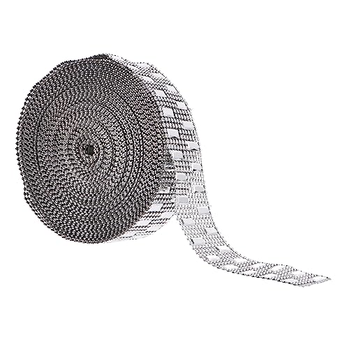 TEHAUX 1 Rolle Diy Zubehör Für Kuchen Strassband Trimmt Funkeln Handwerksdekoration Bänder Zum Basteln Dekoratives Band Strasssteine Plastik Silver von TEHAUX