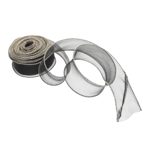 TEHAUX 1 Rolle Organzaband: Breites, Durchsichtiges Chiffonband Mit Goldenem Draht Für Tortenschachteln, Hochzeitseinladungen, Verpackungen, Blumensträuße, Körbe, Schleifen, von TEHAUX
