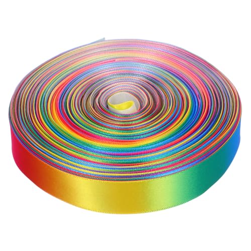 TEHAUX 1 Rolle Regenbogenband 19 Mm 457 M Breite Farbiges Stoffband Einseitig Zum Verpacken Von Blumenarrangements Und Partydekorationen TEHAUX 1 Rolle Regenbogenband 19 Mm 457 M Breite Farbiges Stoffband Einseitig Zum Verpacken Von Blumenarrangements Und Partydekorationen von TEHAUX