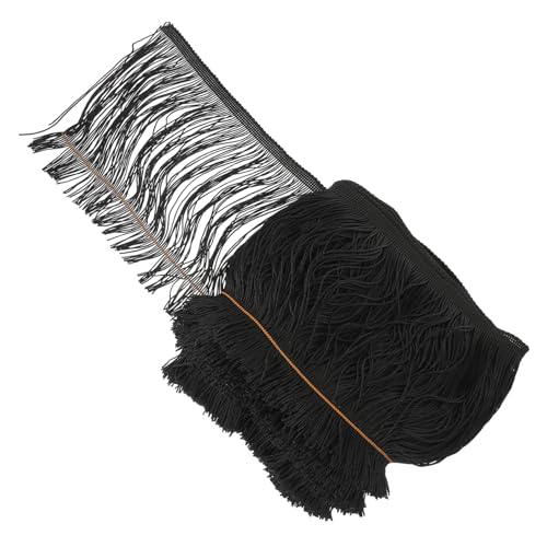 TEHAUX 1 Rolle dekorative Gardinenleiste pavvilion mastubatoren tischläufer fadenvorhänge textilien edge trimmt Vorhang nähen DIY Quastenbesatz Fransenbesatz selber machen Polyester Black von TEHAUX