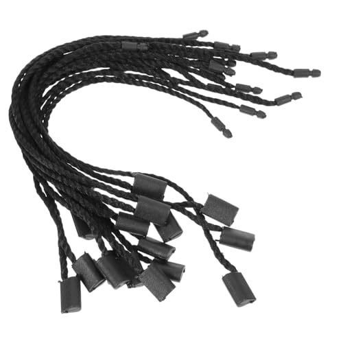TEHAUX 1 Saiten Hängeetikett mit Linie Etiketten Lanyard schwarz nähen preisschild kunststoffseil dekokordel hängende Seile für Tags Kleideranhänger Krawatten Polyesterfaden Black von TEHAUX
