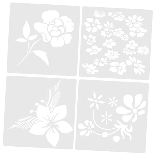 TEHAUX 1 Satz Blumenmalerei-vorlage Schablonen Zum Malen Schablonen Für Die Kartenherstellung Dekoring Weihnachten Art Decor Blumenschablone Zum Selbermachen Zeichenschablone 4 Stück von TEHAUX