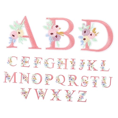 TEHAUX 1 Satz Dekorative Aufnäher Für Kleidung Kompakte Kleidungsflecken Empfindliche Kleidungsflecken Kompakte Hutaufnäher Kleidungsflicken Diy Liefert Kleiderflicken Stoff Rosa 26 Stück von TEHAUX