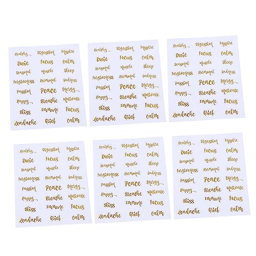TEHAUX 1 Satz Flaschenetikett Für Ätherische Öle Aufkleber Für Ölflaschen Etiketten Mit Ätherischen Ölflaschen Alphabet Sticker Buchstabenaufkleber Aufkleber Aufkleber Papier 6 Blätter von TEHAUX