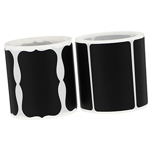 TEHAUX 1 Satz Food -logo -aufkleber Etiketten Für Speisekammer Wasserdicht Essen Küchenhelfee Küchenetiketten Lebensmitteletiketten Aufkleber Für Zutatenetiketten Pvc Black 300 Stück von TEHAUX