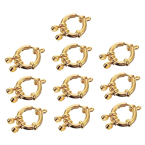 TEHAUX 1 Satz Frühlingsschnalle Schmuck Diy -schmuckversorgungen Federverschluss Zur Schmuckherstellung Bezaubernde Armband-karabinerhaken Armband Rostfreier Stahl 10 Stück von TEHAUX