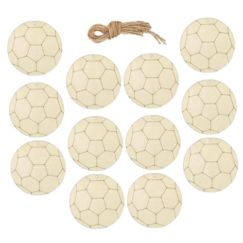 TEHAUX 1 Satz Fußball Holzschnitt DIY Unlackierte Holz Anhänger für Sportthemen Bastelprojekte Dekoration zum Bemalen und Gestalten mit Freunden und Familie TEHAUX 1 Satz Fußball Holzschnitt DIY Unlackierte Holz Anhänger für Sportthemen Bastelprojekte Dekoration zum Bemalen und Gestalten mit Freunden und Familie von TEHAUX