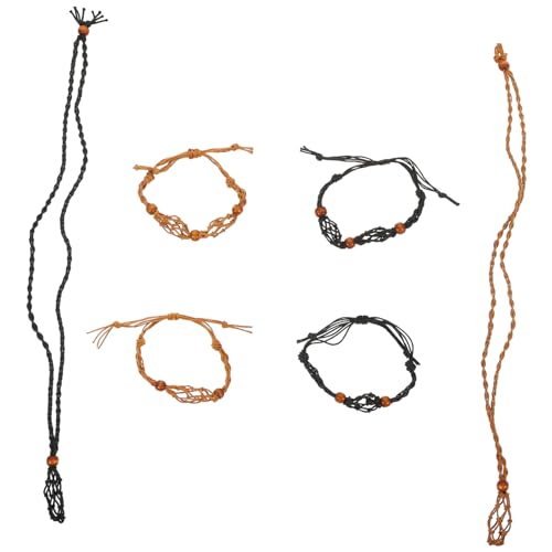TEHAUX 1 Satz Geflochtener Halskettenanhänger Hängend Armbänder Seil Halskette Schnur Halskette Seilkette Halskette Handgewebte Halskette Netztasche Wachsseil TEHAUX 1 Satz Geflochtener Halskettenanhänger Hängend Armbänder Seil Halskette Schnur Halskette Seilkette Halskette Handgewebte Halskette Netztasche Wachsseil von TEHAUX