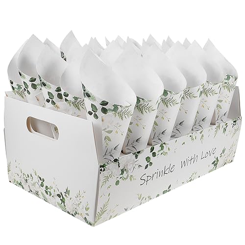 TEHAUX 1 Satz Hochzeits-konfetti-kegelhalter-box Blumenstrauß Zapfen Blütenkegel Für Die Hochzeit Konfetti-halter Waffeln Konfetti- -box Geschenkbox Papier Weiß Hohl von TEHAUX