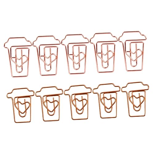 TEHAUX 1 Satz Kaffeetasse Büroklammer Für Papier Memo-clip Größe Schlüssel Büroartikel Büromaterial Lesezeichen-clips Büroklammern Fürs Büro Legierung Golden 24 Stück von TEHAUX