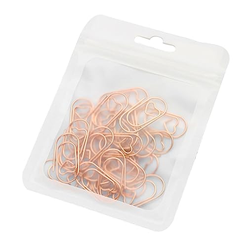 TEHAUX 1 Satz Kreative Büroclips Herz-lesezeichen Klassenpreise Für Clips in Herzform Mini-büroklammern Süße Büroklammern Herzförmige Lesezeichen-clips Legierung Golden 50 Stück von TEHAUX