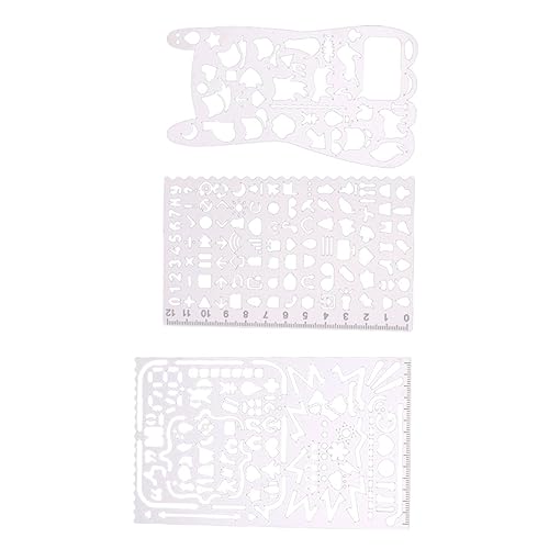 TEHAUX 1 Satz Lesezeichenhandlineer Journaling Klein Zeichnung Schablonen Malvorlagen Kunst Schablone Malschablone Edelstahl 304 Silver 3 Stück von TEHAUX