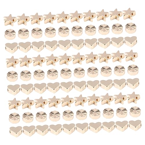 TEHAUX 1 Satz Liebe Fünffache Sternperle Spacer Reiz Herstellung Diy-perlen Für Schmuck Sternperlen Zum Basteln Perlen-kits Sternförmige Perlen Kupfer Golden 90 Stück von TEHAUX