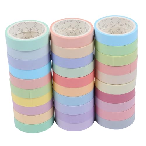 TEHAUX 1 Satz Makkaron -aufkleber Schreibwaren Dekorationsaufkleber Washi Tape Fotoalbumband Tagebuch Klebeband Sammelklebeband Heimwerkerbedarf Für Handkonto Flüsterpapier 30 Rollen von TEHAUX
