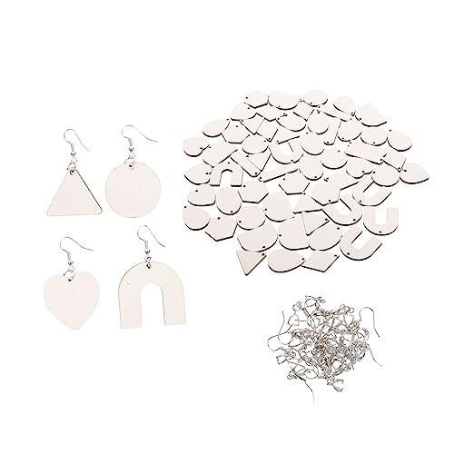 TEHAUX 1 Satz Ohrring-anhänger Bausatz Ohrringe Für Bausätze Ohrhaken Aus Holz Sublimations-ohrring-rohlinge Sublimationsohrringrohlinge Masse Sublimationsschmuckrohlinge Diy Zubehör Mdf von TEHAUX