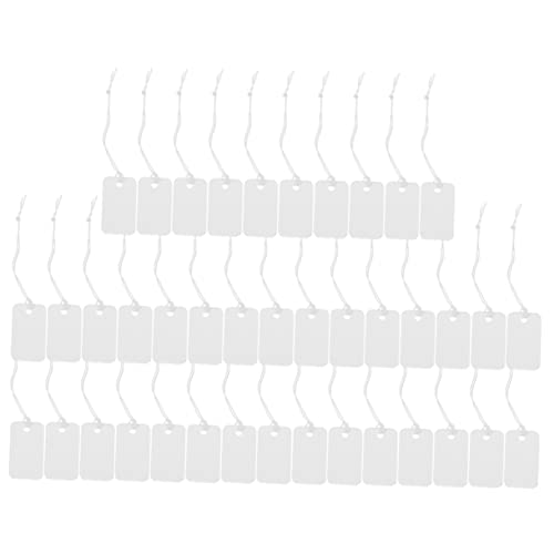 TEHAUX 1 Satz Preisschild Tag Leer Name Klein Bunt Anhänger Zum Aufhängen Von Schmuckstücken Preisschilder Für Schmuck Schmucketikett Schmuck Tag Papier Weiß 200 Stück von TEHAUX