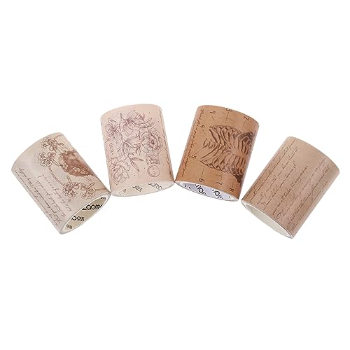TEHAUX 1 Satz Scrapbooking-bänder Retro Etikett Diy-bänder The Washi Tape Briefpapier Vintage Washi Tape Zum Verpacken Von Geschenken Gotische Washi-papierbänder Japanisches Papier 4rolls von TEHAUX