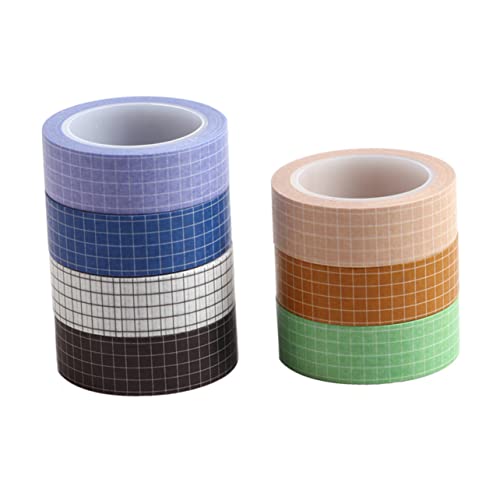 TEHAUX 1 Satz Teiliges Washi Tape Kariertem Design Dekoratives Klebeband Für Scrapbooking Diy Projekte Und Tagebuchgestaltung Wiederverwendbar Hinterlässt Rückstände 7 Stück von TEHAUX