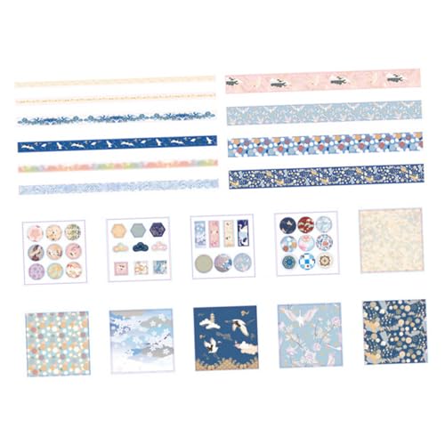 TEHAUX 1 Satz hand halter aufkleber buch dekoration scrapbook Basteln bügeltischbezug Zeitschriftenbänder Tags-Aufkleber Papier Klebeband Tagebuchband Japanisches Papier Blue von TEHAUX