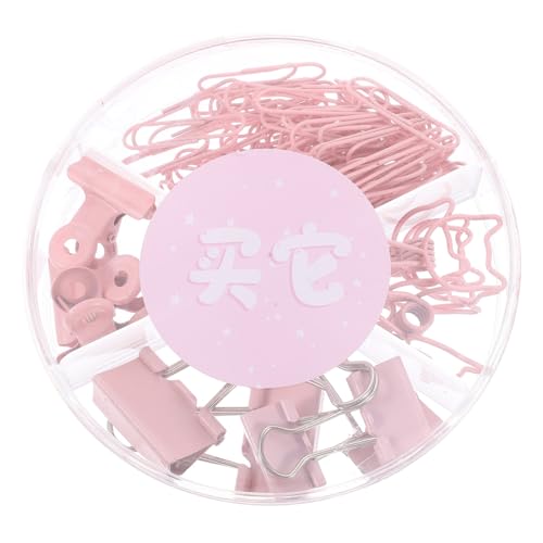 TEHAUX 1 Schachtel Büroklammer mit langem rechnungswesen buchhaltung office supplies bürobedarf bürozubehör Büroklammern für den Haushalt Multi-Gebrauchspapierclips Metall Rosa von TEHAUX