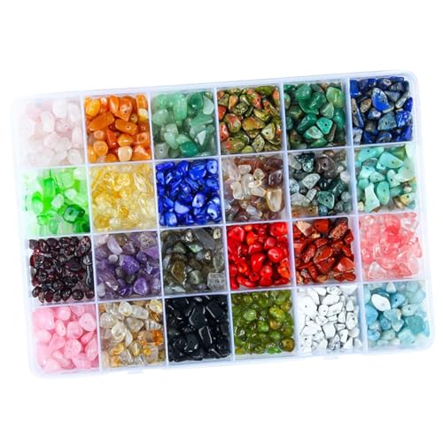 TEHAUX 1 Schachtel Kies Diy Ornamente Perlen Für Schmuckhersteller Schmuckperlen Bausätze Hoch Herstellung Sortiert Schmuckzubehör Runde Steinperlen Unregelmäßiger Kies Naturstein von TEHAUX