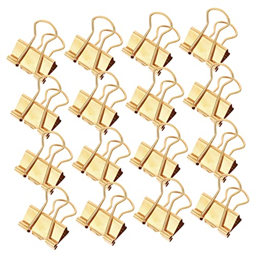 TEHAUX 1 Schachtel Mappe Bindeklammern Für Zarte Bindeklammern Dokument-organizer-clips Büroklammern Dokumentieren Binder-clip-dekorationen Große Bindeklammern Metall Golden von TEHAUX