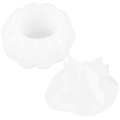 TEHAUX 1 Set Halloween Hexenkürbis Aufbewahrungsbox Duft Bonbonglasform Halloween Kerzenform Kürbis Bonbonglasform Zementform Totenkopfformen Thematische Bonbonglas von TEHAUX