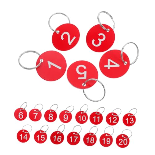 TEHAUX 1 Set Nummern Identifikationsanhänger 1 20 Nummernanhänger Mit Schlüsselring Zum Sortieren Und Beschriften – Nummerierte Etiketten Für Schlüssel Gepäck Und Restaurant TEHAUX 1 Set Nummern Identifikationsanhänger 1 20 Nummernanhänger Mit Schlüsselring Zum Sortieren Und Beschriften – Nummerierte Etiketten Für Schlüssel Gepäck Und Restaurant von TEHAUX